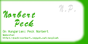 norbert peck business card